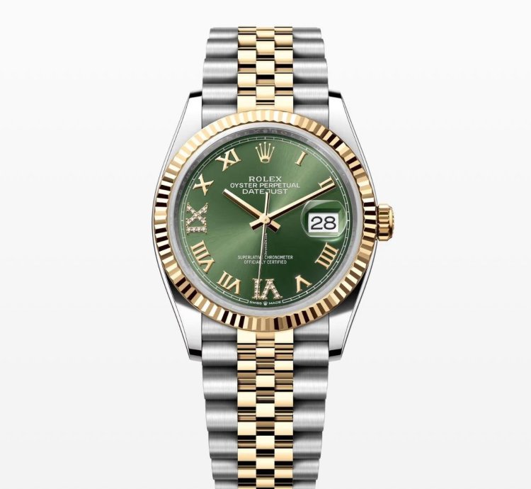 Rolex Datejust 36 2024 Datejust 36 Bi-metal Green Vi Dial Jubilee Bracelet Unworn Box Papers 126233