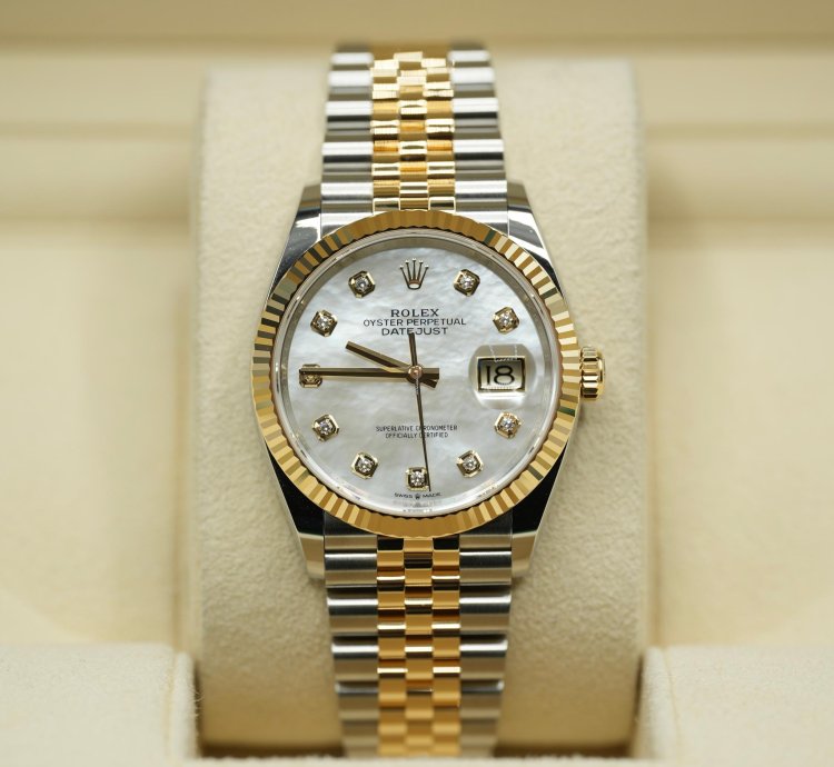 Rolex Datejust 36 2024 Datejust 36 Bi-metal Mop Diamond Dial Jubilee Bracelet Unworn Box Papers 126233
