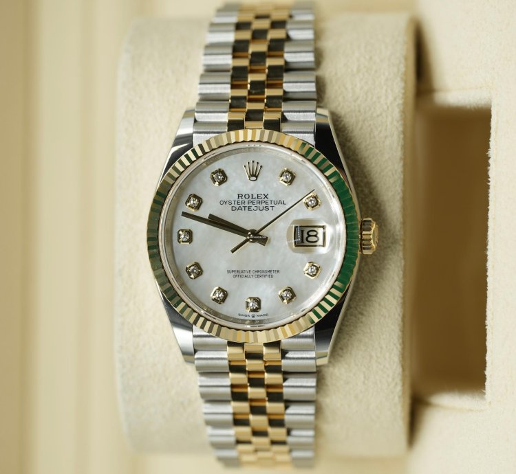 Rolex Datejust 36 2024 Datejust 36 Bi-metal Mop Diamond Dial Jubilee Bracelet Unworn Box Papers 126233