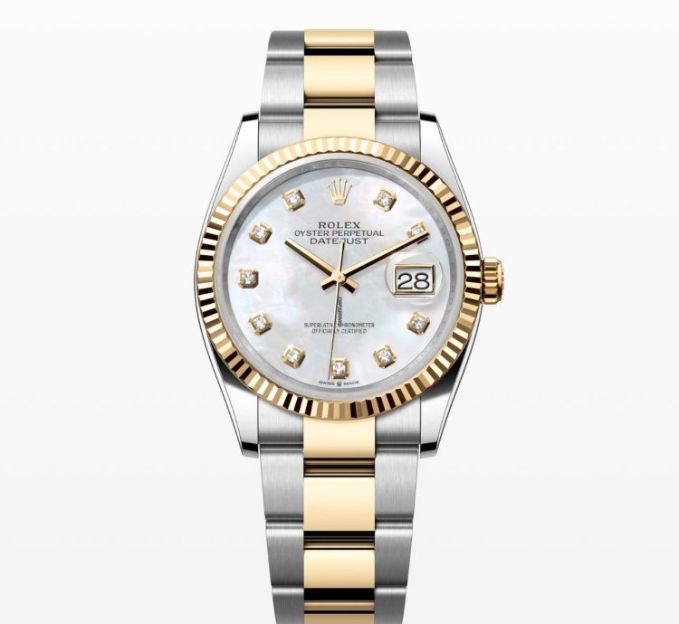 Rolex Datejust 36 2024 Datejust 36 Bi-metal Mop Diamond Dial Oyster Bracelet Unworn Box Papers 126233