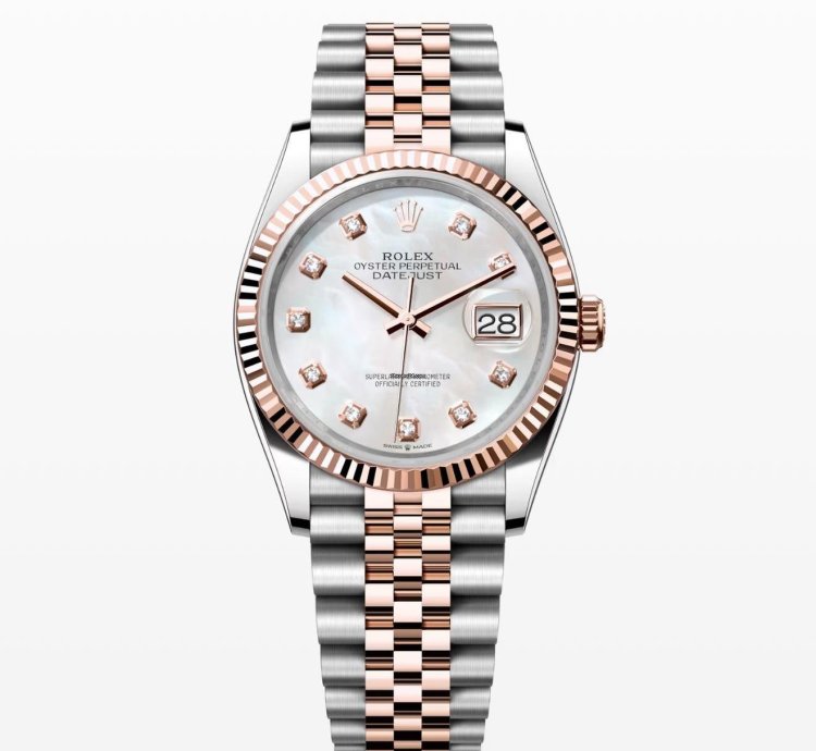 Rolex Datejust 36 2024 Datejust 36 Steel Rose Gold Mop Diamond Dial Jubilee 126231 Box And Papers
