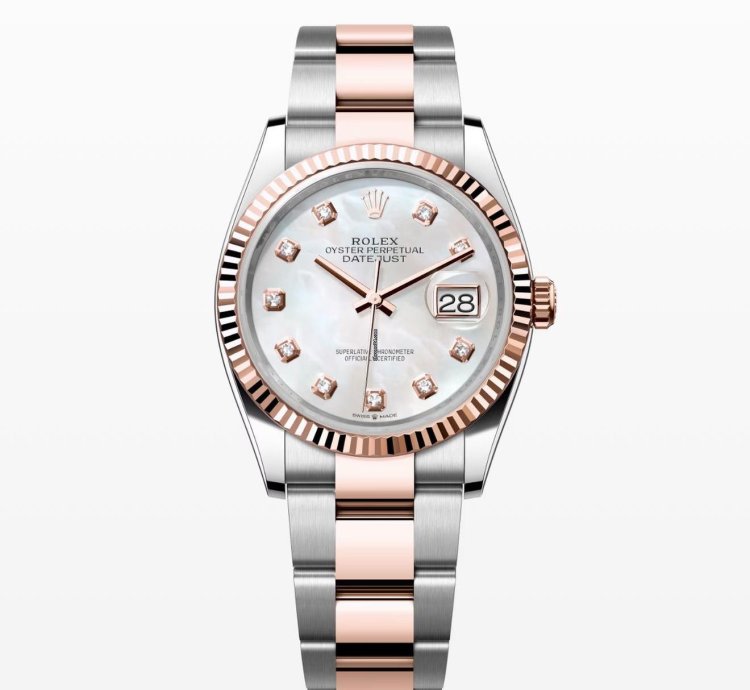 Rolex Datejust 36 2024 Datejust 36 Steel Rose Gold Mop Diamond Dial Oyster 126231 Box And Papers
