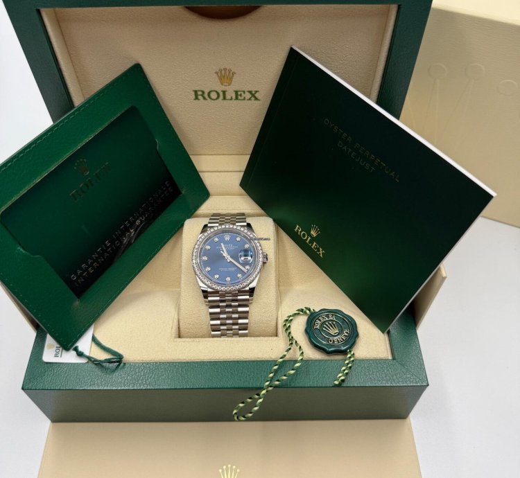 Rolex Datejust 36 36mm 126284rbr Blue Diamond Dial With Diamond Bezel 2024