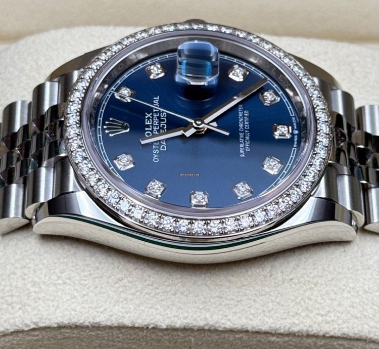 Rolex Datejust 36 36mm 126284rbr Blue Diamond Dial With Diamond Bezel 2024