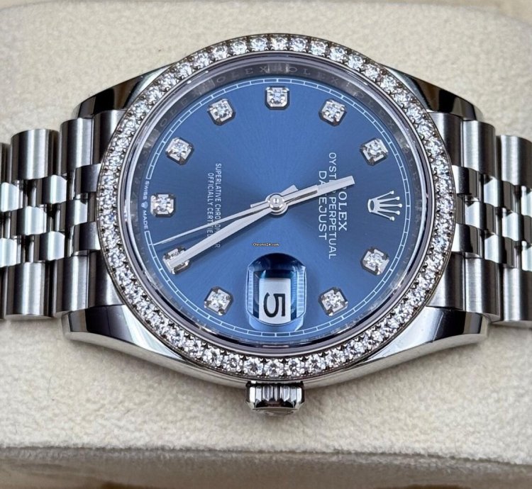 Rolex Datejust 36 36mm 126284rbr Blue Diamond Dial With Diamond Bezel 2024