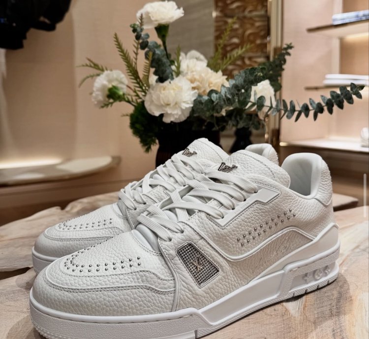 Lv Trainer White Calf Leather