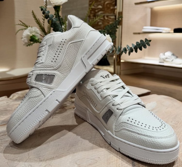 Lv Trainer White Calf Leather