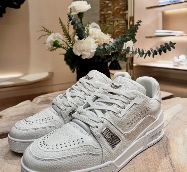 Lv Trainer White Calf Leather