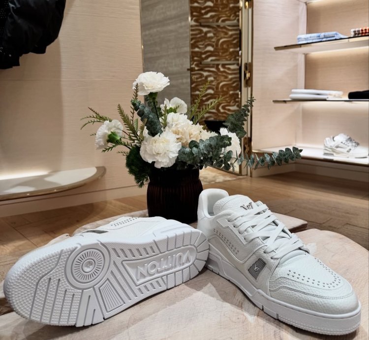 Lv Trainer White Calf Leather