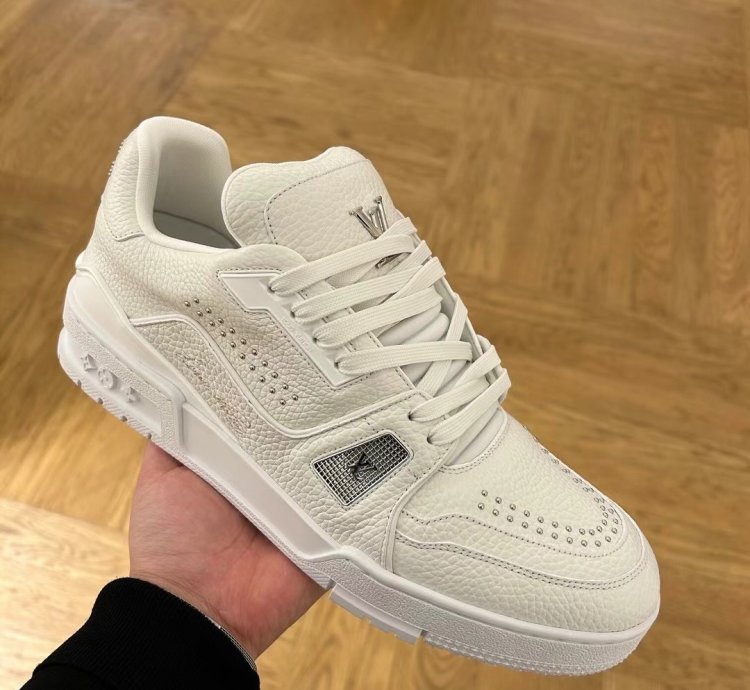 Lv Trainer White Calf Leather