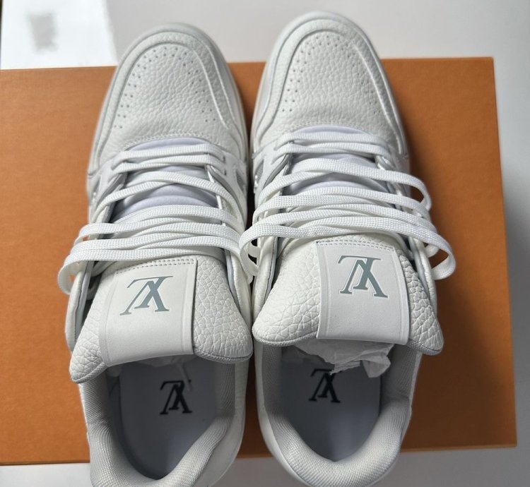 Lv Trainer White Calf Leather