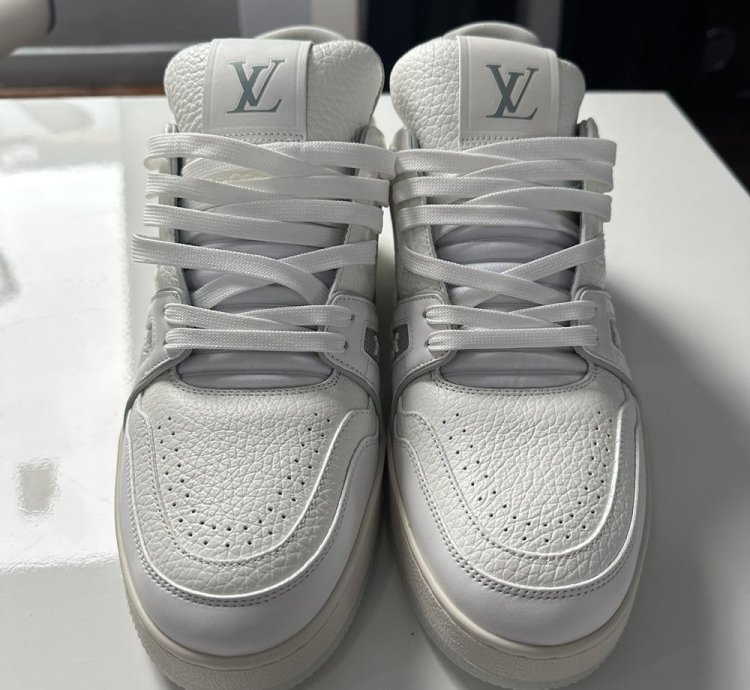 Lv Trainer White Calf Leather