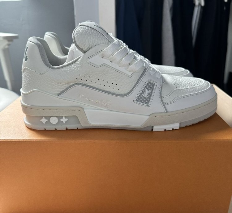Lv Trainer White Calf Leather