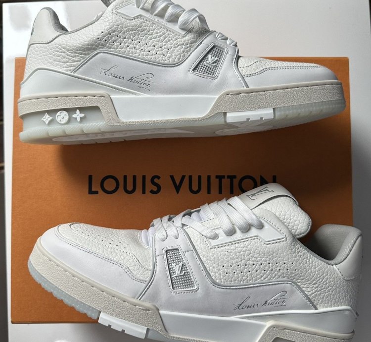 Lv Trainer White Calf Leather
