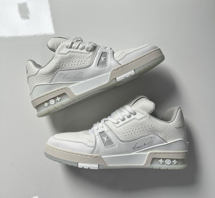 Lv Trainer White Calf Leather
