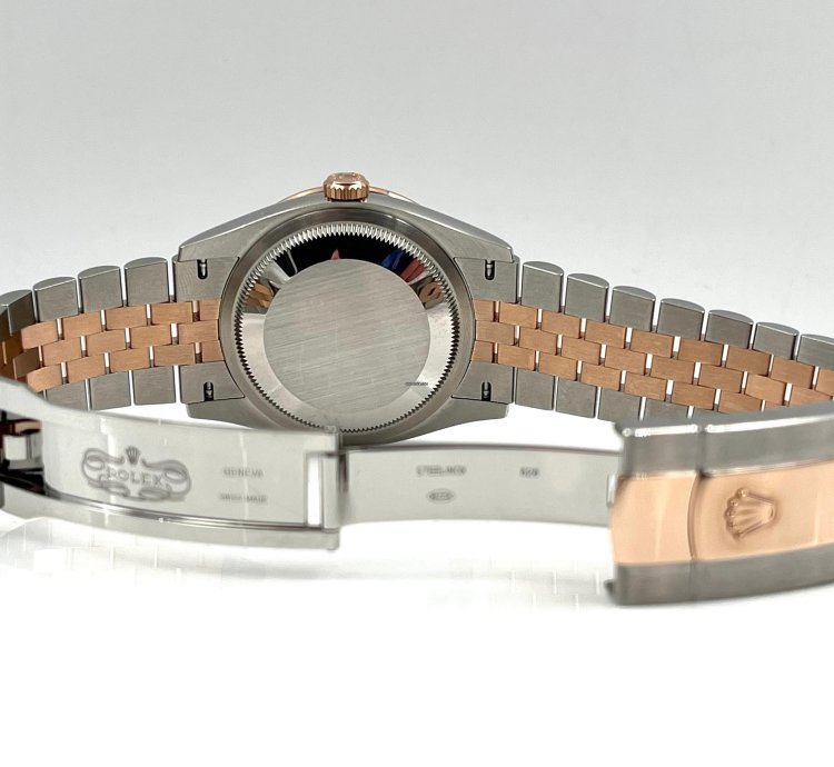Rolex Datejust 36 36mm White Roman Dial Diamond Bezel Two Tone Jubilee Bracelet 126281rbr Unworn