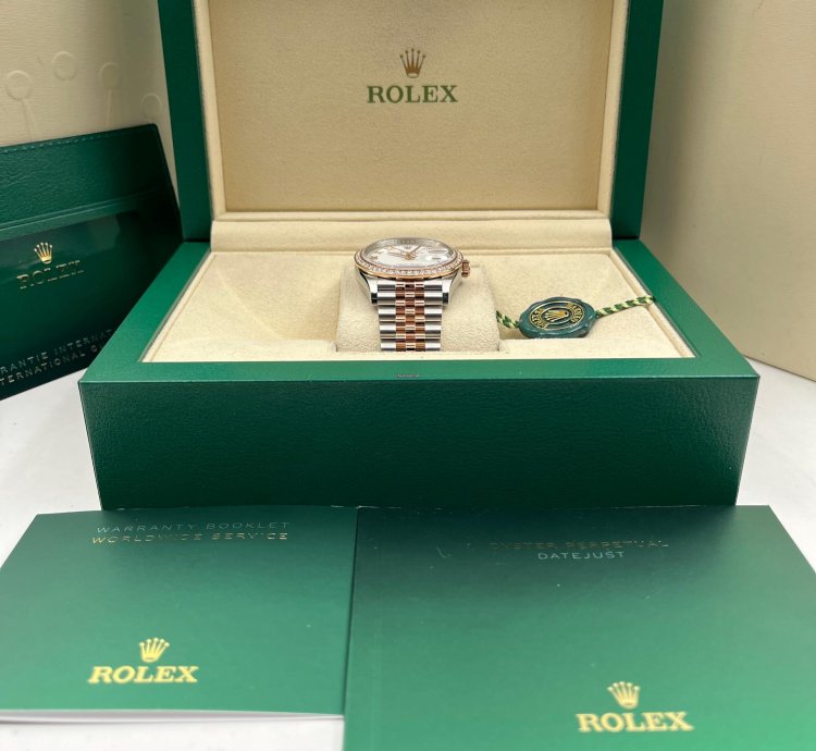 Rolex Datejust 36 36mm White Roman Dial Diamond Bezel Two Tone Jubilee Bracelet 126281rbr Unworn