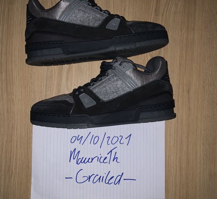 Louis Vuitton Lv 408 Trainer Grey Flannel Black