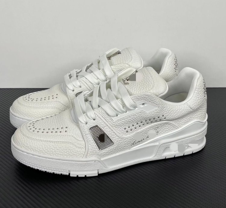 Lv Trainer White Calf Leather