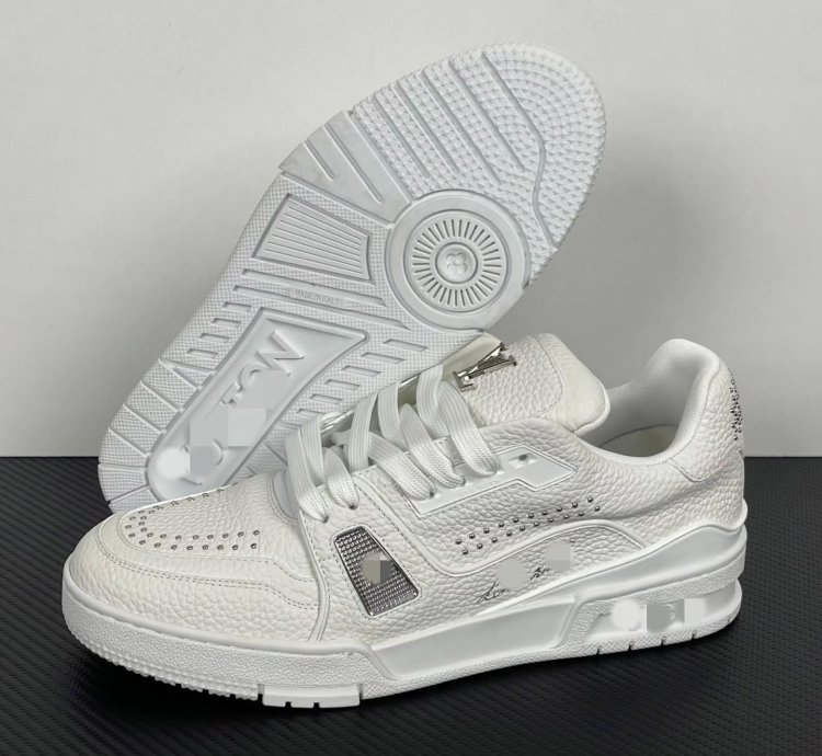 Lv Trainer White Calf Leather