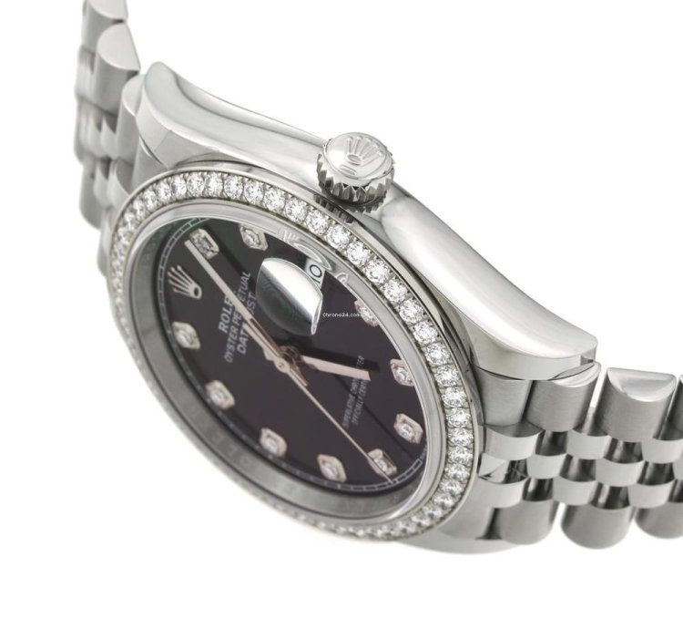 Rolex Datejust 36 Black Dial Diamond Ref 126284rbr