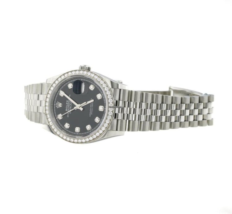 Rolex Datejust 36 Black Dial Diamond Ref 126284rbr