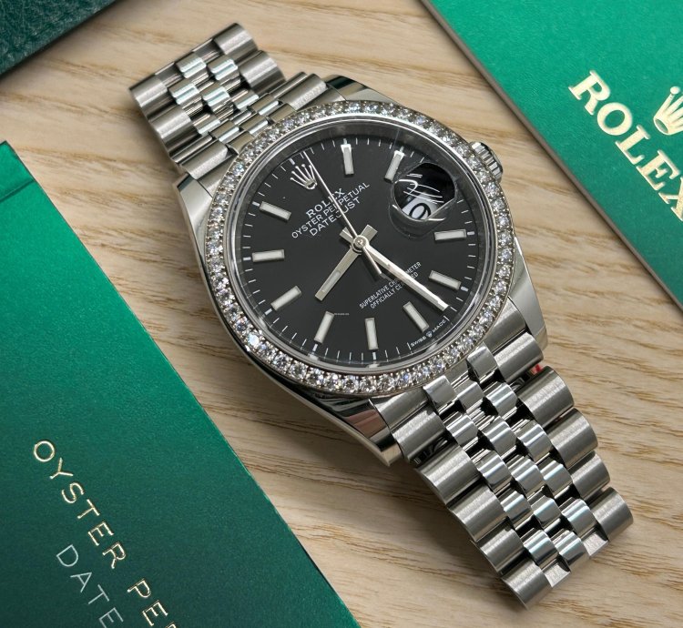 Rolex Datejust 36 Black Dial Diamonds - Ref 126284rbr - New 2023
