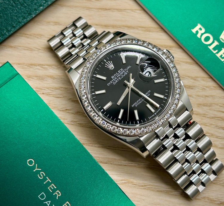 Rolex Datejust 36 Black Dial Diamonds - Ref 126284rbr - New 2023