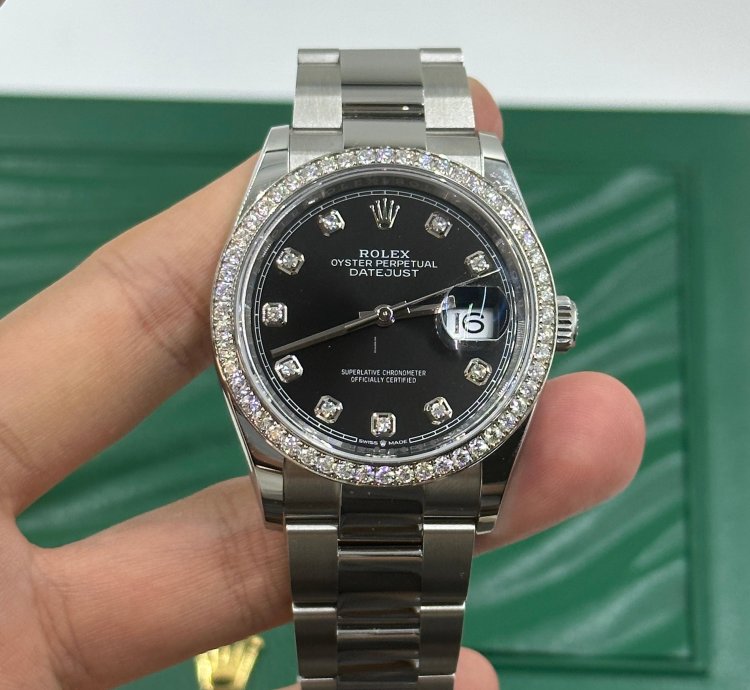 Rolex Datejust 36 Diamonds Black Oys