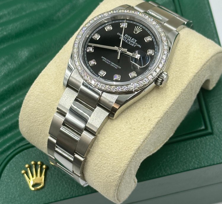 Rolex Datejust 36 Diamonds Black Oys