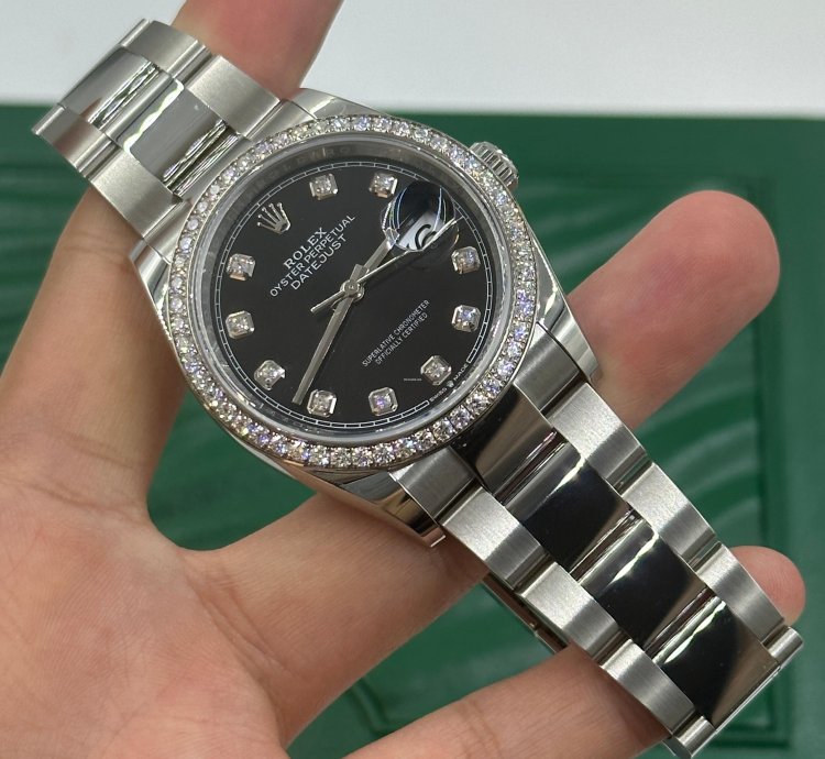 Rolex Datejust 36 Diamonds Black Oys