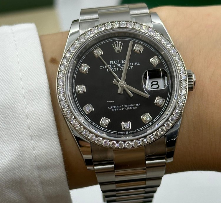 Rolex Datejust 36 Diamonds Black Oys