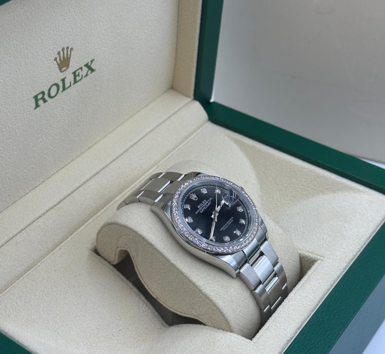 Rolex Datejust 36 Diamonds Black Oys