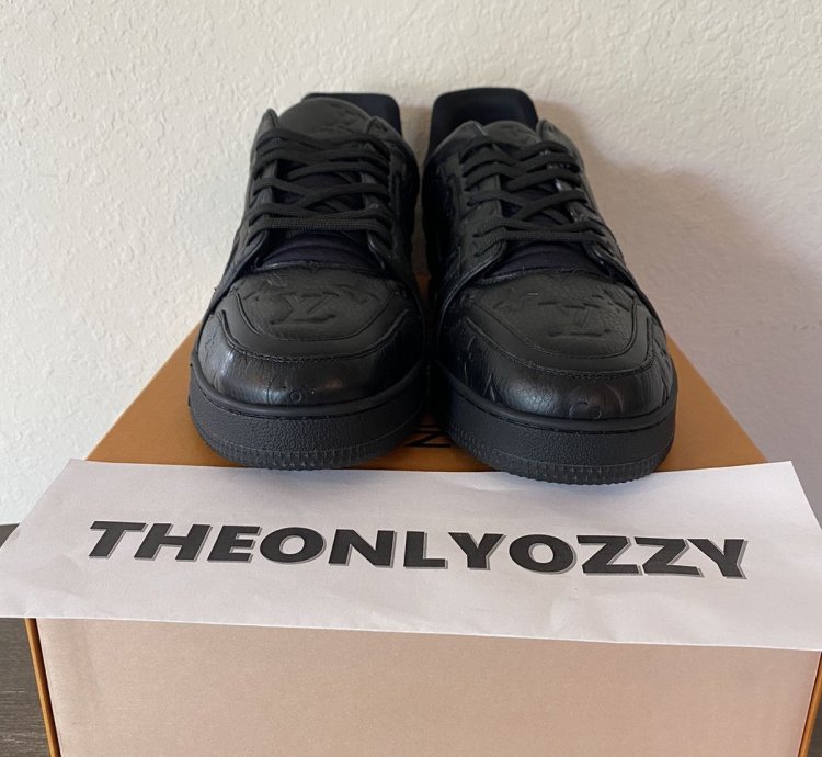 Louis Vuitton Lv Trainer Black Embossed Lv 11 Us 12