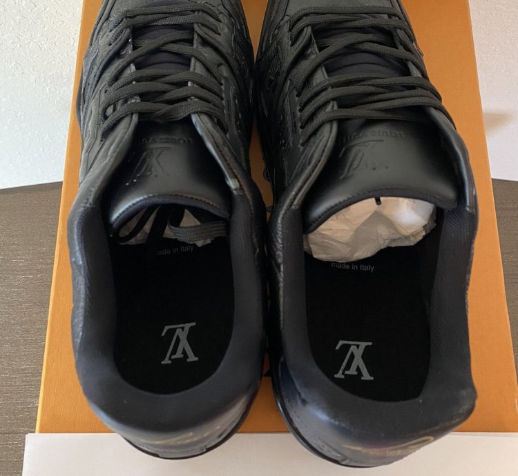 Louis Vuitton Lv Trainer Black Embossed Lv 11 Us 12