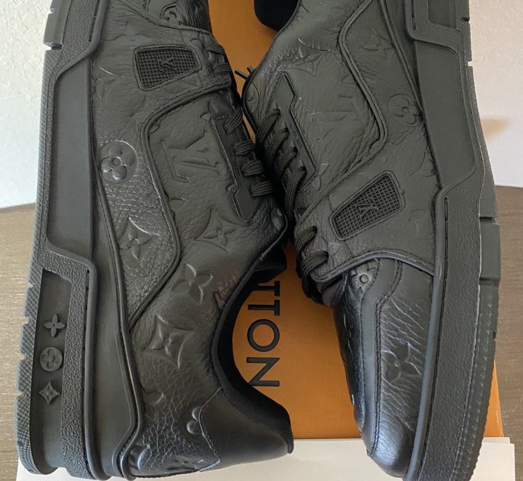 Louis Vuitton Lv Trainer Black Embossed Lv 11 Us 12
