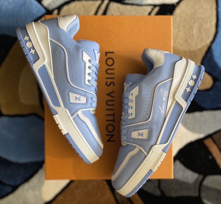Louis Vuitton Lv Trainer Light Blue White Sneaker
