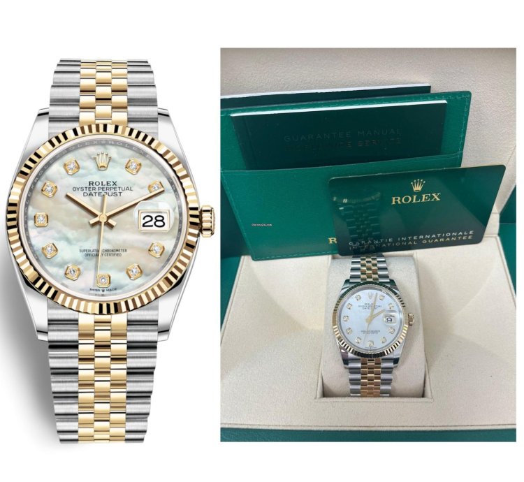 Rolex Datejust 36 Mother Of Pearl Dial Jubilee Two-tone Yellow Gold Datejust 36 Reference 126233