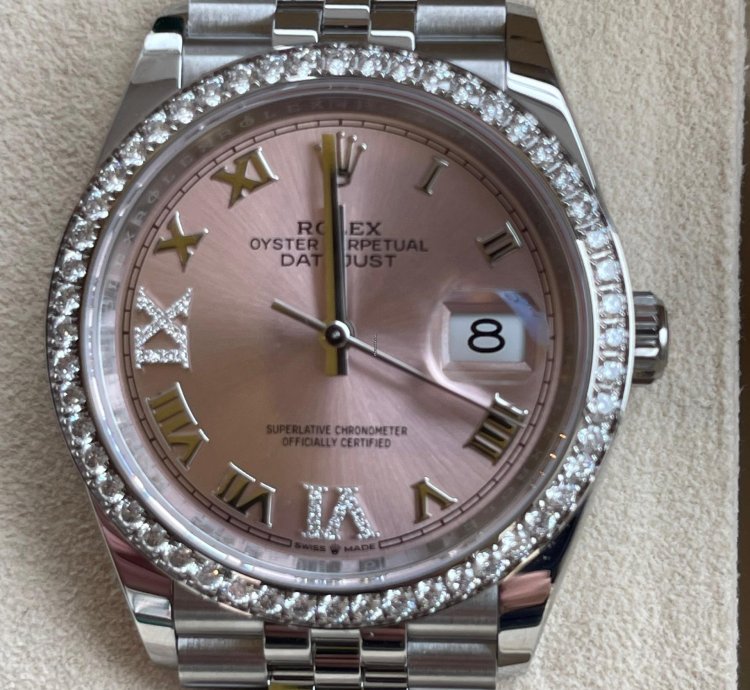 Rolex Datejust 36 Neu New 2022 Rolex Datejust 36 Full Set Neu Diamond Pink