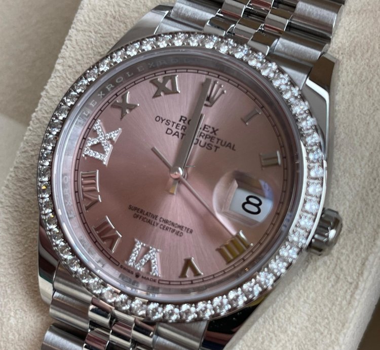 Rolex Datejust 36 Neu New 2022 Rolex Datejust 36 Full Set Neu Diamond Pink