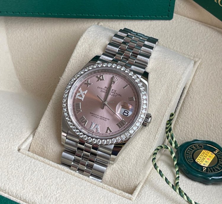 Rolex Datejust 36 Neu New 2022 Rolex Datejust 36 Full Set Neu Diamond Pink
