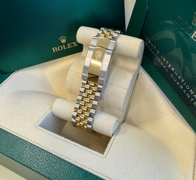 Rolex Datejust 36 New 2023 Black Diamond Dial Diamond Bezel Two Tone Yellow Gold Jubilee
