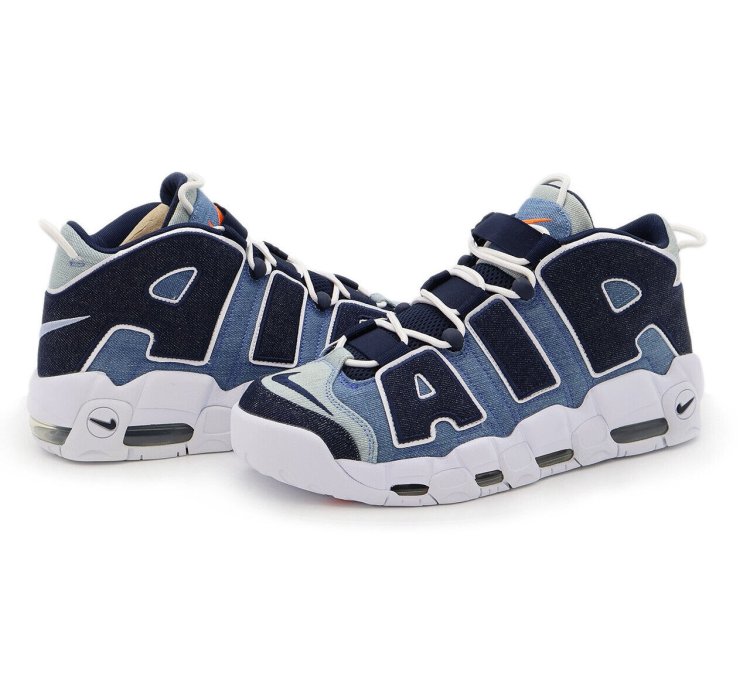 Nike Air More Uptempo 96 Denim White Obsidian Total Orange