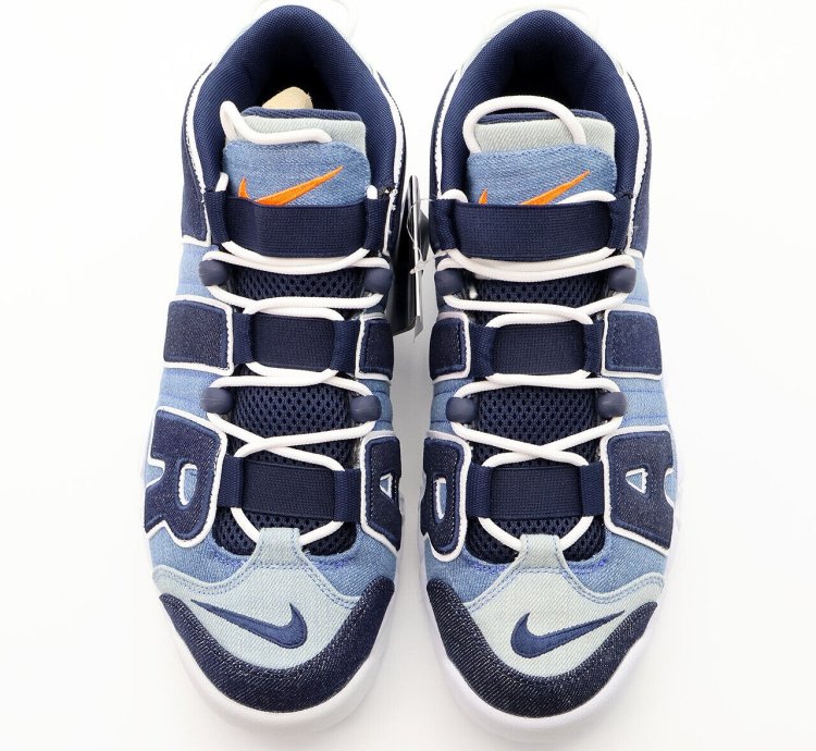 Nike Air More Uptempo 96 Denim White Obsidian Total Orange