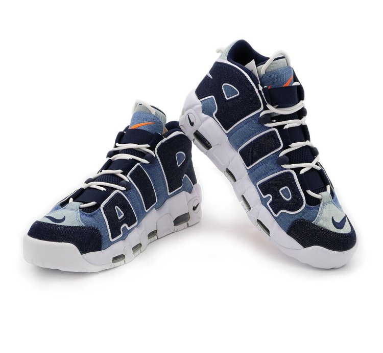 Nike Air More Uptempo 96 Denim White Obsidian Total Orange