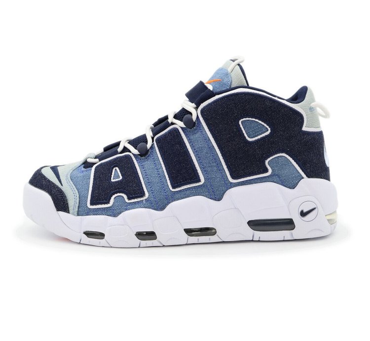 Nike Air More Uptempo 96 Denim White Obsidian Total Orange