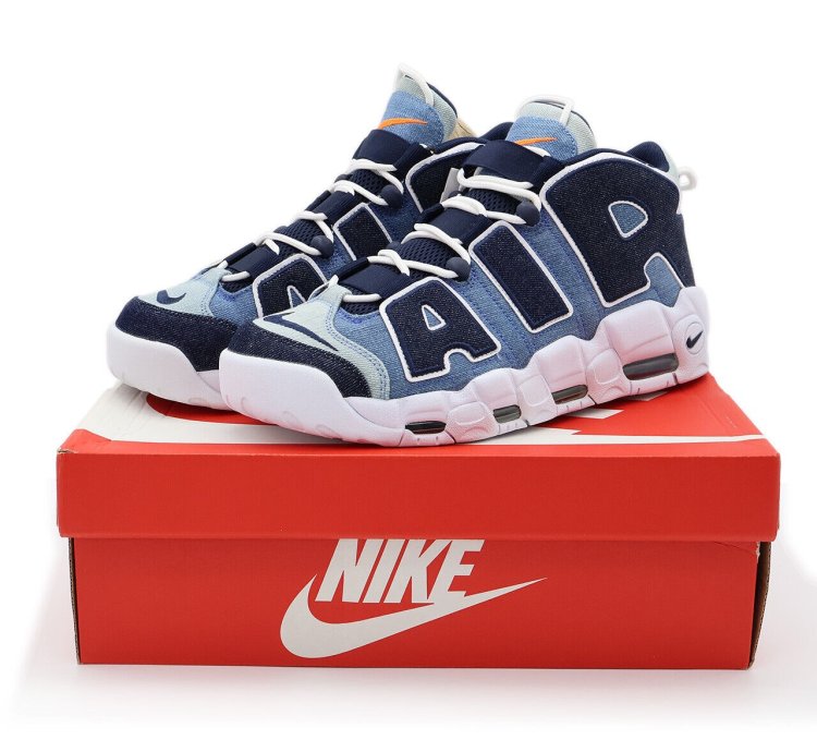 Nike Air More Uptempo 96 Denim White Obsidian Total Orange