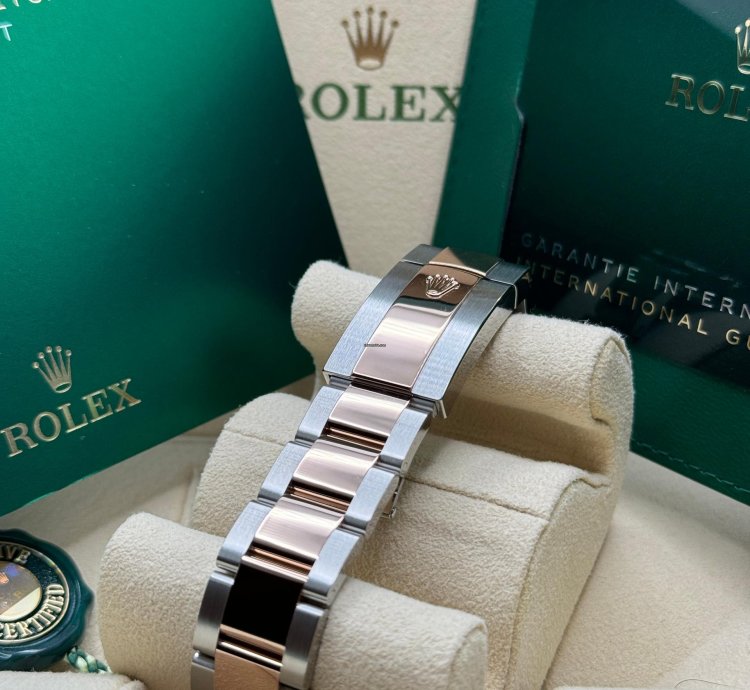 Rolex Datejust 36 New 2023 Chocolate Brown Index Dial Diamond Bezel Two Tone Rose Gold Oyster
