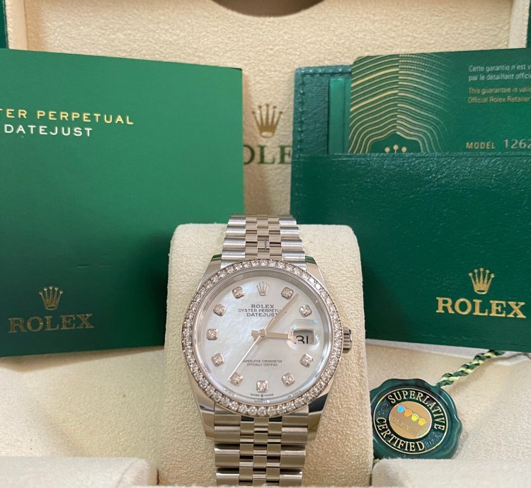 Rolex Datejust 36 New 2024 Unworn Datejust 36 Steel Jubilee Mother Of Pearl Dial Diamond-set Bezel 126284rbr