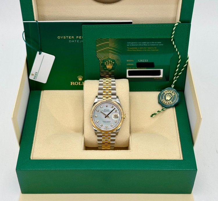 Rolex Datejust 36 New 2025 Datejust 36mm 126233 Mother Of Pearl Diamond Dial